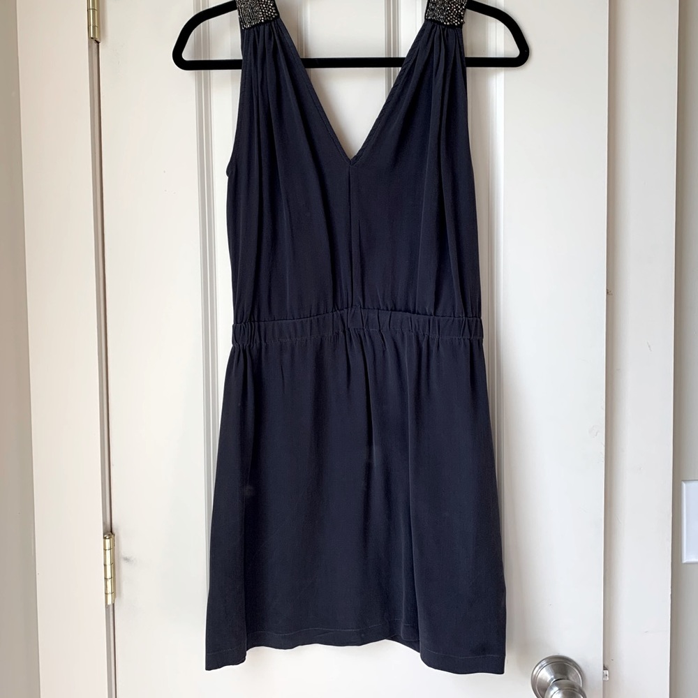 Purple dress beaded shoulders S
